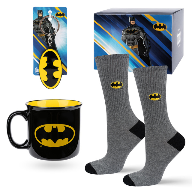 Batman set taza calcetines y llavero