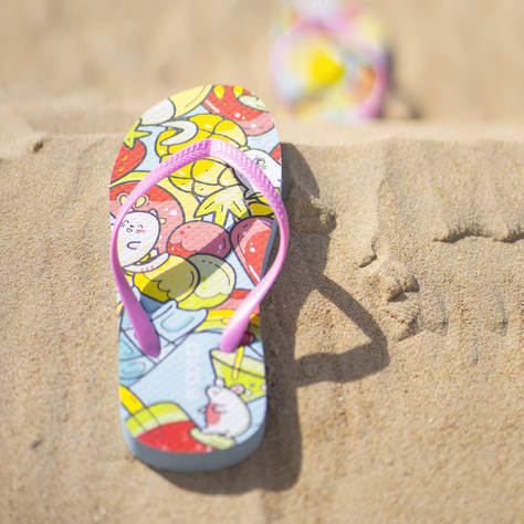 Chanclas de playa para mujer y hombre.SOXO | Fruta alegre y colorida | Perfecto para unas vacaciones en la playa y una piscina