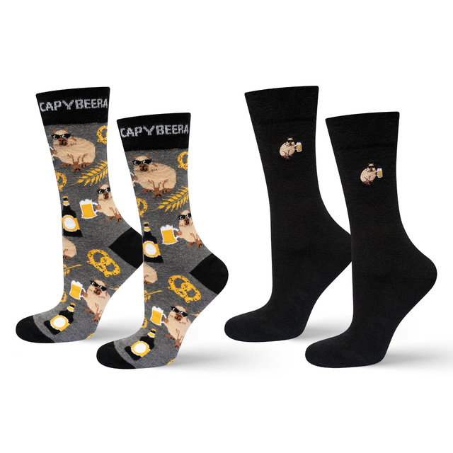 Calcetines de hombre SOXO de carpincho con cerveza - 2 