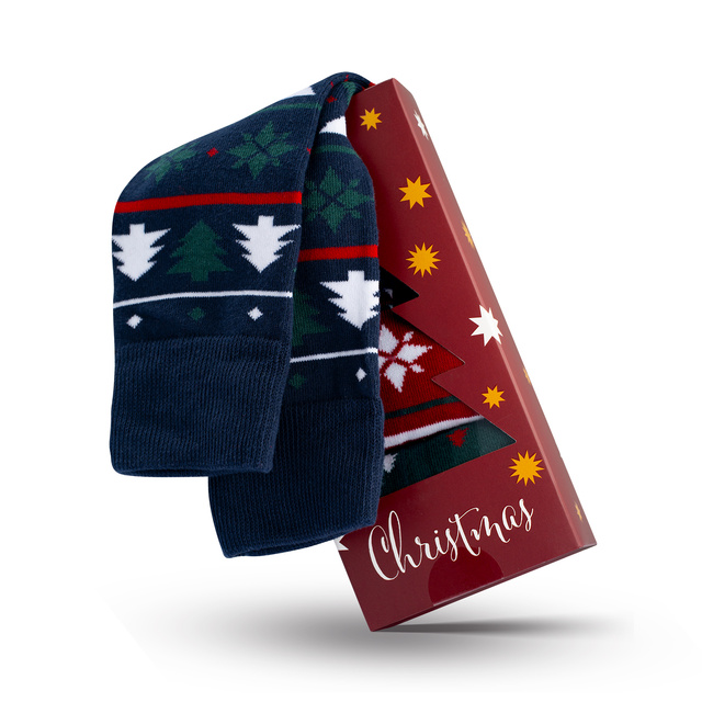 Set 3x Calcetines coloridos para hombre SOXO GOOD STUFF Calcetines de algodón de regalo de feliz Navidad