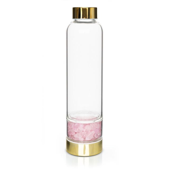 Botella de agua de cuarzo rosa 450 ml 