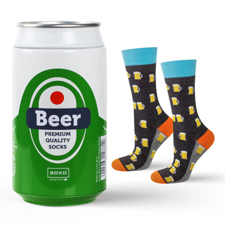 Calcetines coloridos SOXO GOOD STUFF para hombre, divertida cerveza enlatada