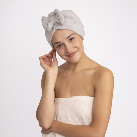  MOMO WAY turbante de baño gris | toalla 