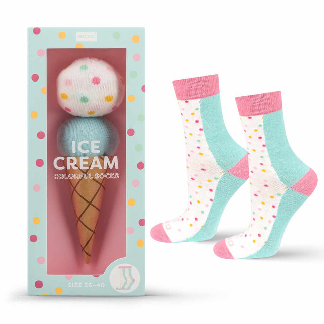 Calcetines SOXO de mujer | Helado en una caja | Gran idea de regalo