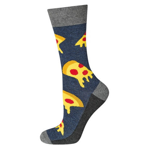Juego de 4 calcetines de hombre SOXO GOOD STUFF en una caja de pizza