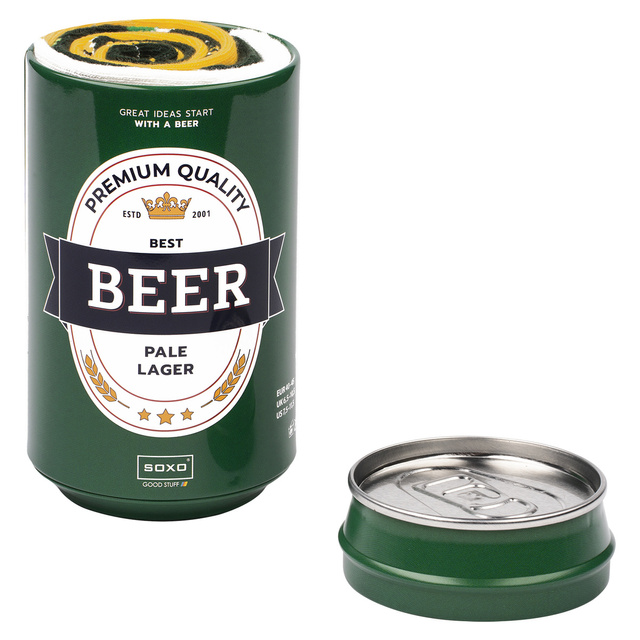 Juego de 3 calcetines coloridos SOXO GOOD STUFF para hombre con cerveza divertida en una lata para regalo