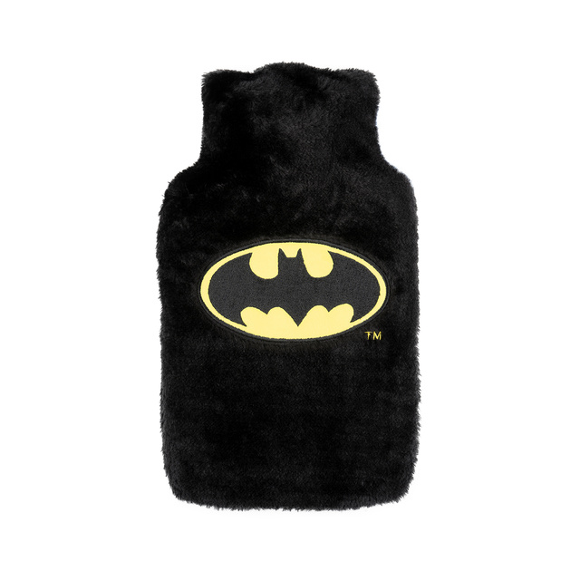 Botella de agua caliente negra Calentador SOXO en una funda de felpa Idea de regalo BATMAN GRANDE 1.8l