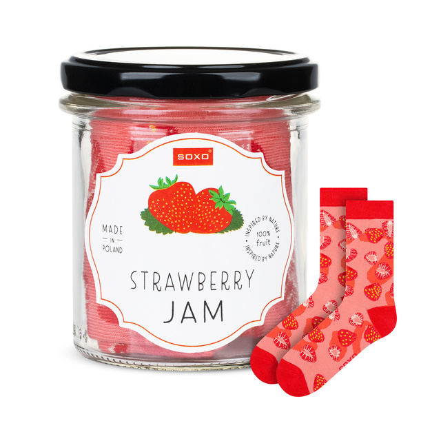Calcetines de mujer SOXO GOOD STUFF strawberry jam un frasco