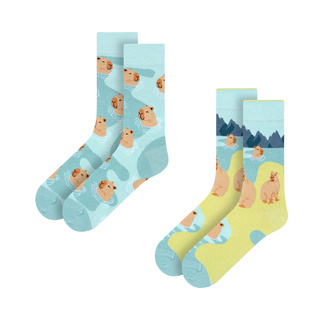 Calcetines de hombre SOXO capybara en el baño - 2