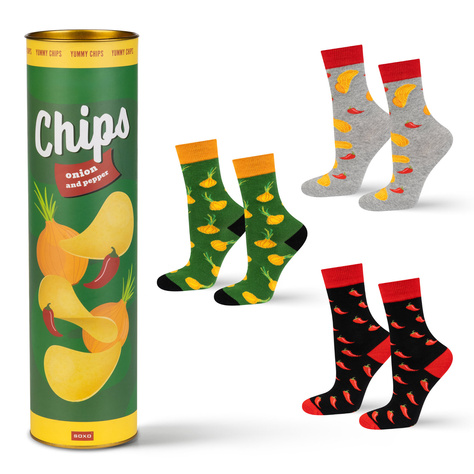 Lote de 3x SOXO calcetines de hombre chips en tubo