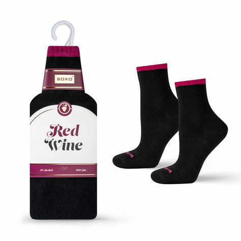 Calcetines de mujer SOXO | Vino Tinto en banderola | regalo para ella | estrella