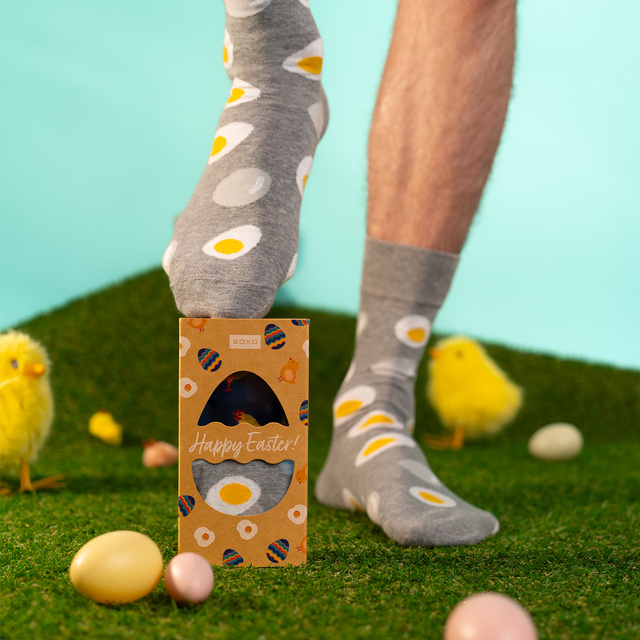 Calcetines SOXO de hombre con huevo y gallo en un paquete - 2 pares