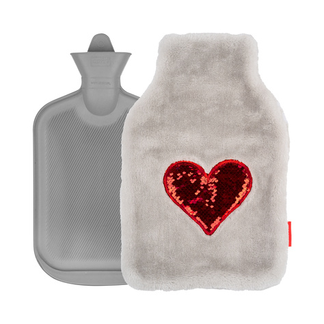 Bolsa de agua caliente corazón SOXO gris1,8 L