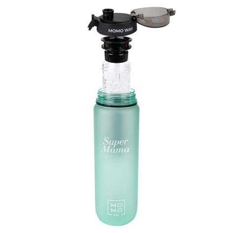 MOMO WAY Botella de agua verde claro | ideal para viajes | BPA free | Tritan