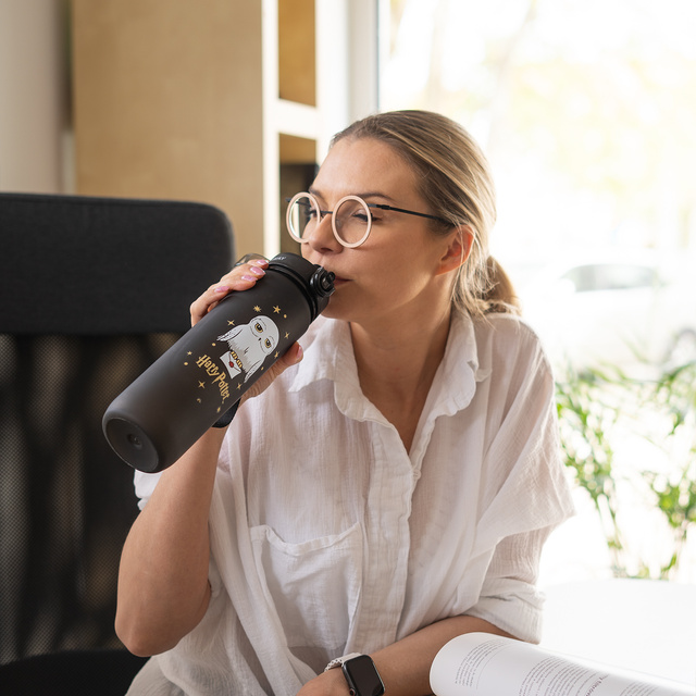 Botella de agua 1L verde | duradera y práctica | Harry Potter