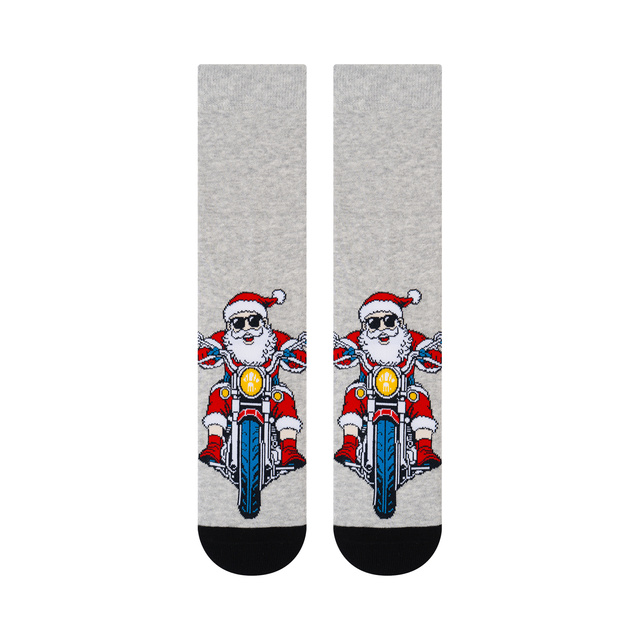 Calcetines Papá Noel Motociclista Travieso de 3 pares