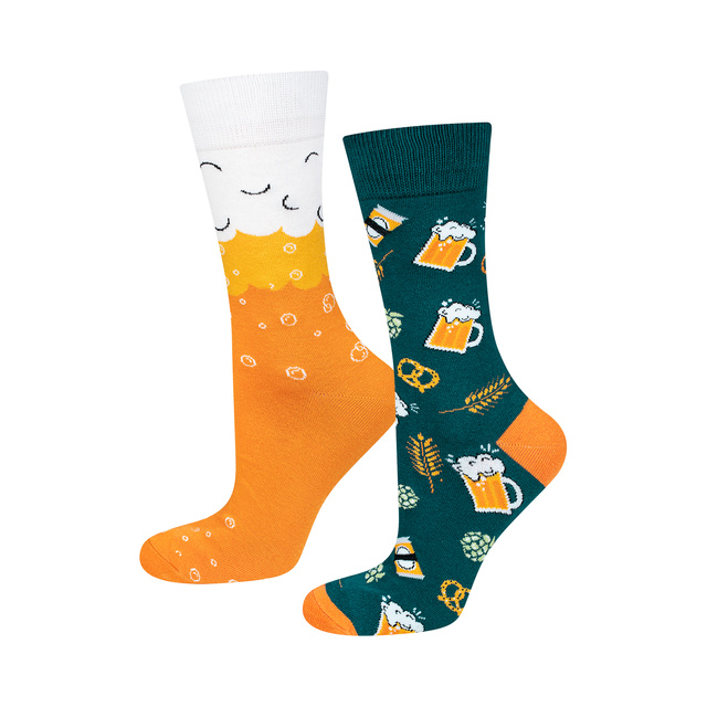 Calcetines coloridos SOXO GOOD STUFF para hombre, divertida cerveza de trigo clásica en una lata para regalo