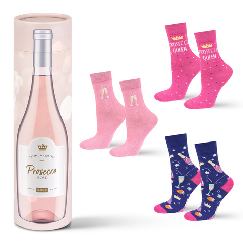 Set de 3 calcetines de mujer SOXO Prosecco en tubo | regalo ideal para ella 