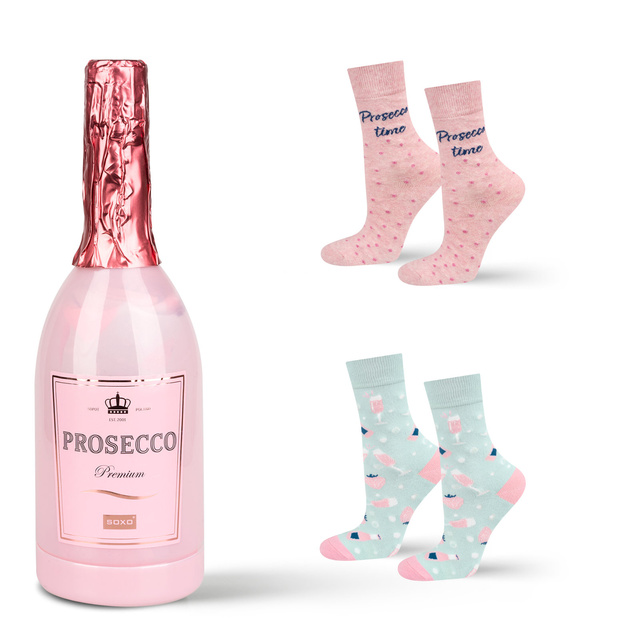 Juego de 2 calcetines de mujer SOXO alegre Prosecco en una botella un regalo para ella