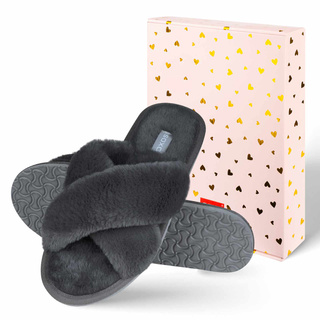 Zapatillas de casa SOXO de grafito suave para mujer en caja de regalo con pegatinas