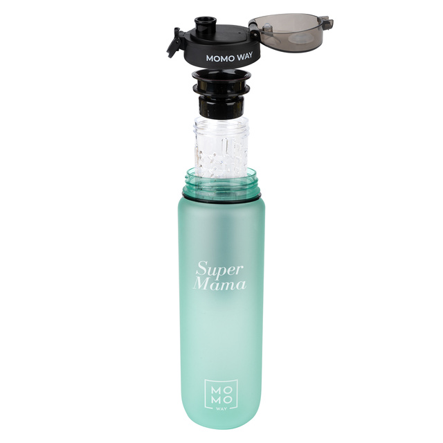 MOMO WAY Botella de agua verde claro | ideal para viajes | BPA free | Tritan