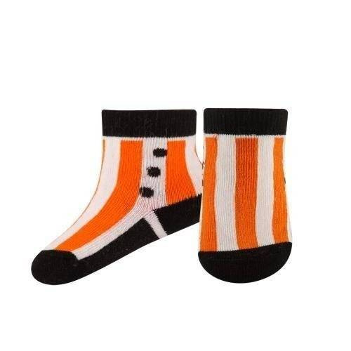Calcetines de bebé SOXO naranja con rayas