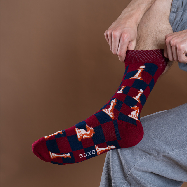 Calcetines de hombre SOXO ajedrez para abuelo – 2 pares