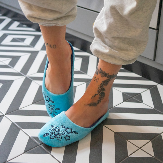 Zapatillas de mujer con bordado SOXO - Azul