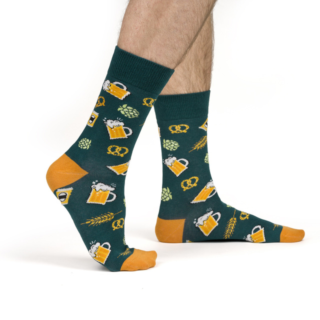 Calcetines de colores SOXO GOOD STUFF para hombre, divertida cerveza oscura, ahumada en lata