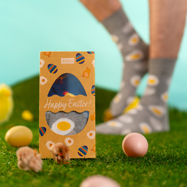 Calcetines SOXO de hombre con huevo y gallo en un paquete - 2 pares
