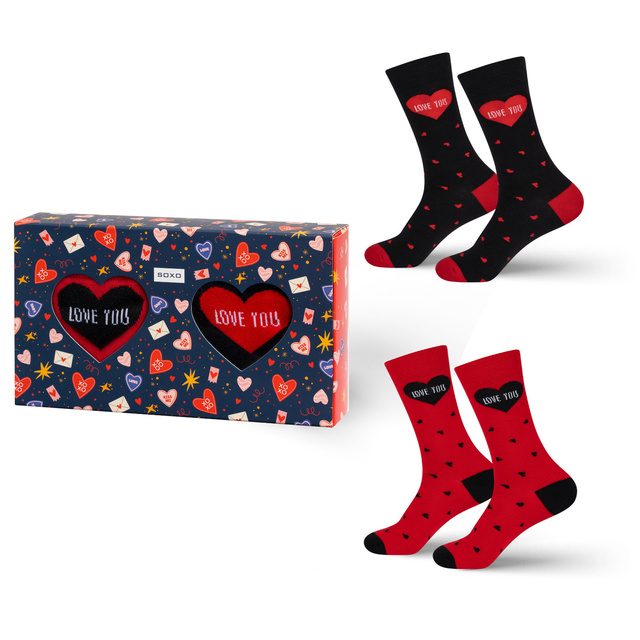 Calcetines coloridos para hombres SOXO Corazones - 2 pares