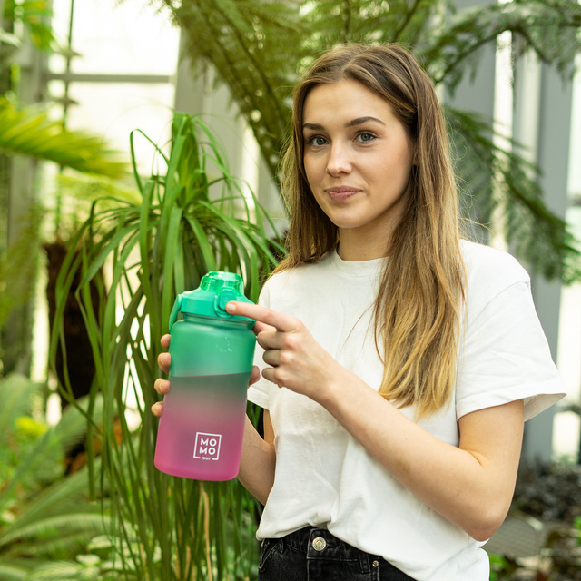Botella de agua 1,5L verde-rosa | BPA free