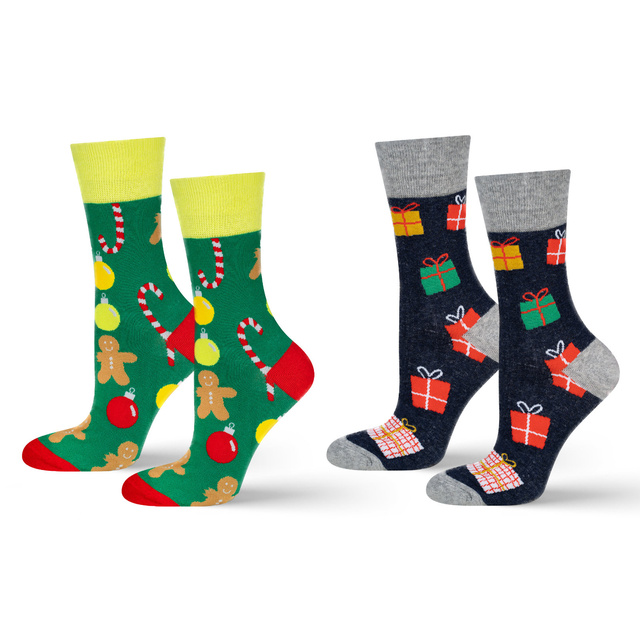 Juego de 2x calcetines navideños de algodón para hombre SOXO GOOD STUFF de colores