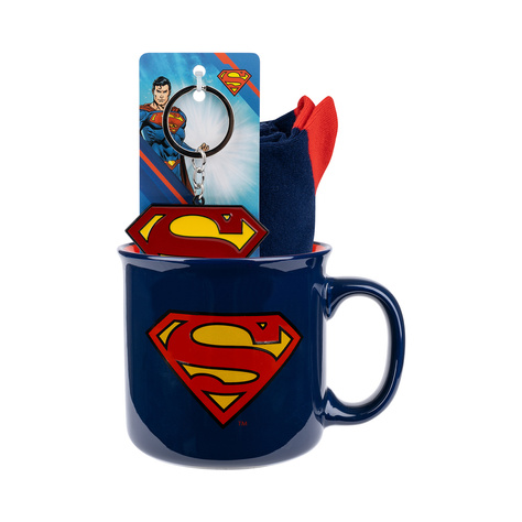 Superman set taza calcetines y llavero