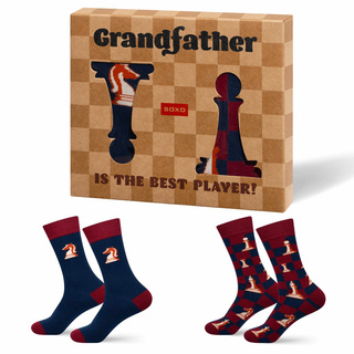 Calcetines de hombre SOXO ajedrez para abuelo – 2 pares