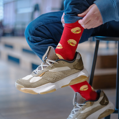 Calcetines Mujer | SOXO para hombre | Hamburguesa en una caja | idea de regalo alegre | calcetines divertidos para ella | para el unisexo