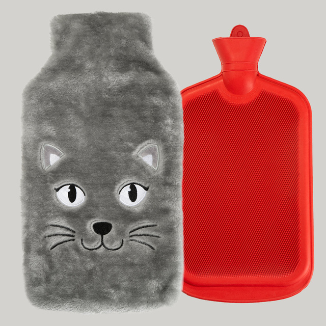Bolsa de agua caliente con funda de gato 3,5 l