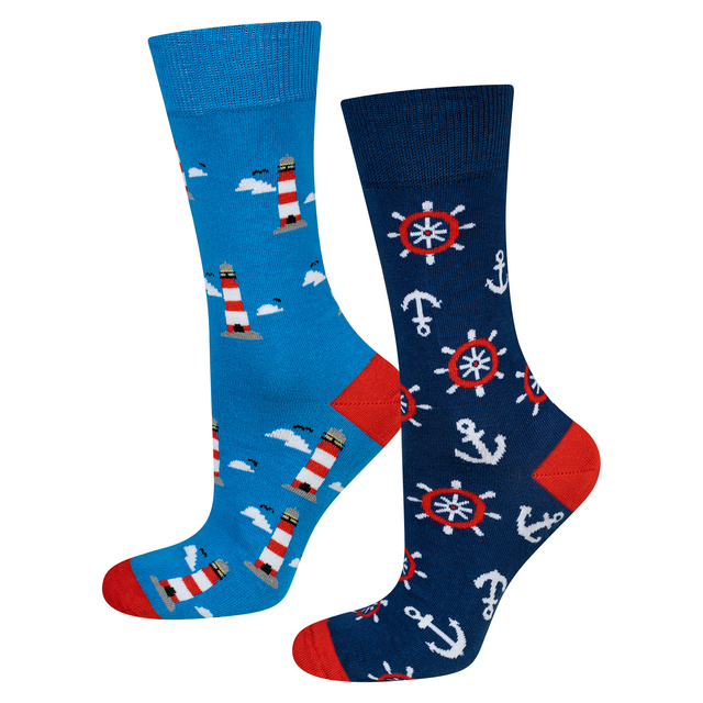 Calcetines de colores para hombre SOXO gallina | pizza | linterna | huevo - 4 pares 