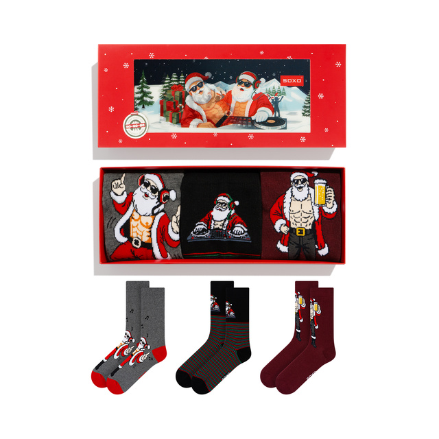 Calcetines Papá Noel Travieso DJ pack de 3 pares