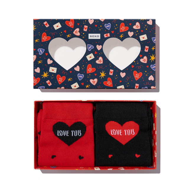 Calcetines coloridos para hombres SOXO Corazones - 2 pares