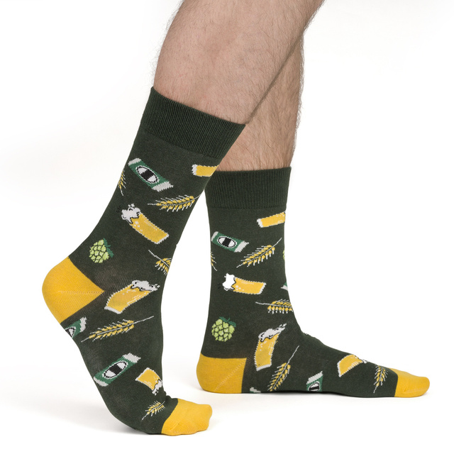 Calcetines de colores SOXO GOOD STUFF para hombre, divertida cerveza oscura, ahumada en lata