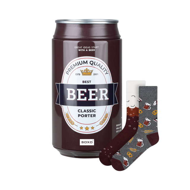 Calcetines coloridos de SOXO GOOD STUFF para hombre, divertida cerveza clásica en una lata para regalo
