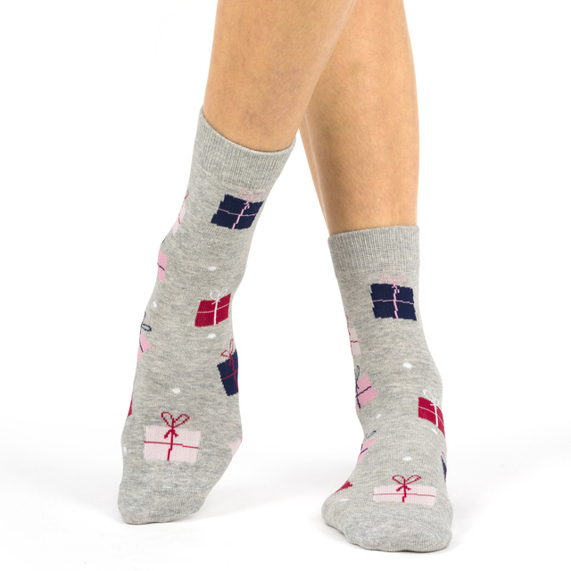 Juego de 4 calcetines de mujer Soxo | Casa de Navidad | regalo para ella | Navidad | coloridos calcetines alegres