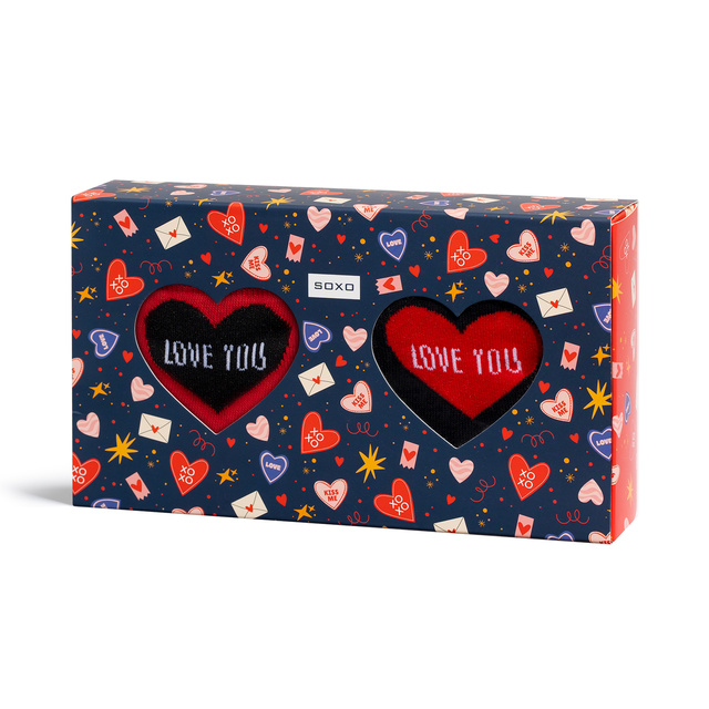 Calcetines coloridos para hombres SOXO Corazones - 2 pares