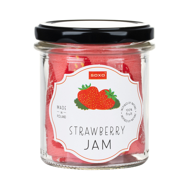 Calcetines de mujer SOXO GOOD STUFF strawberry jam un frasco