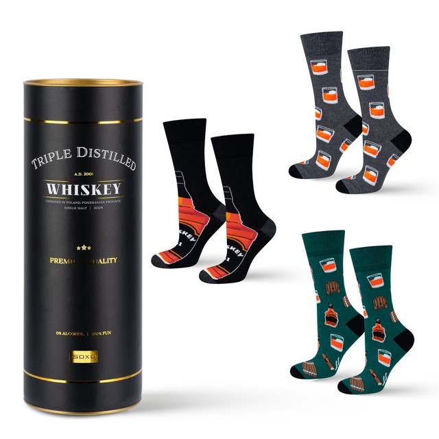 Juego de 3 calcetines coloridos para hombre SOXO GOOD STUFF Whisky 