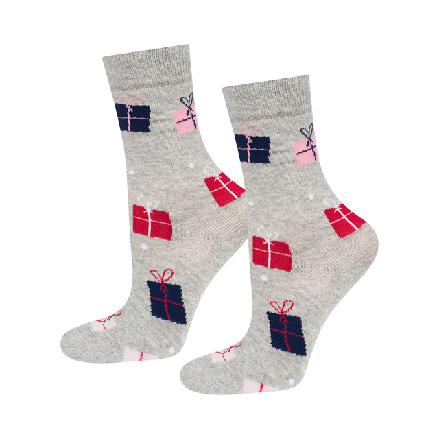 Juego de 4 calcetines de mujer Soxo | Casa de Navidad | regalo para ella | Navidad | coloridos calcetines alegres