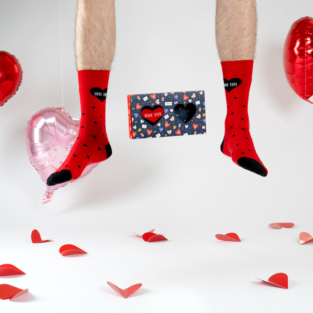 Calcetines coloridos para hombres SOXO Corazones - 2 pares