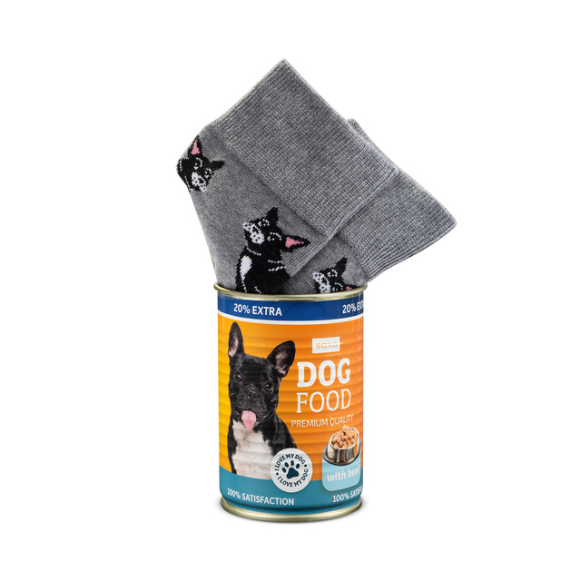 Calcetines de bulldog para hombre SOXO en lata 