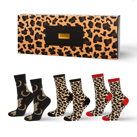 Calcetines de mujer SOXO Leopard classic en paquete - 3 pares